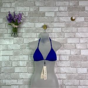 NWT Vitamin A EcoLux Sustainable Bikini Swimsuit Top Blue